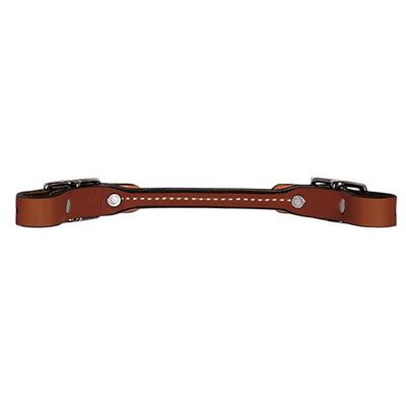Brown Bridle Leather Rounded Curb Strap, Brown   